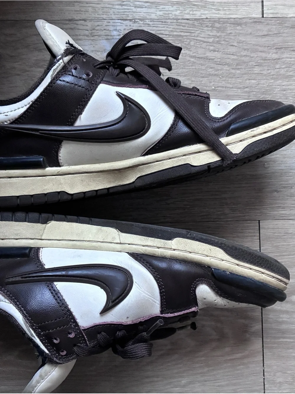 Nike Kids Brown and Cream High-Top Sneakers